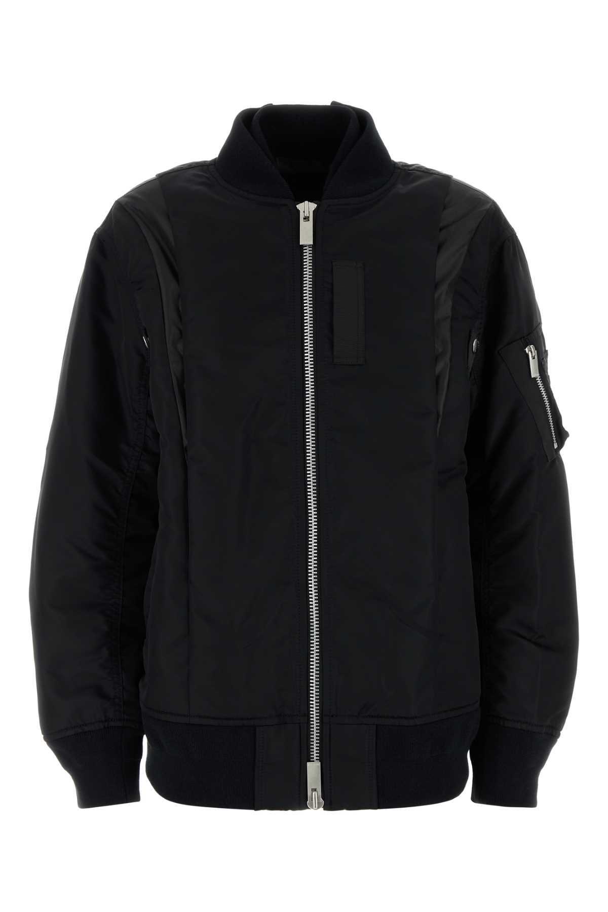 Sacai Black Nylon Bomber Jacket