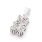 Crystal Haze Women's Pave Nostalgia Bear Necklace Charm in Silver 