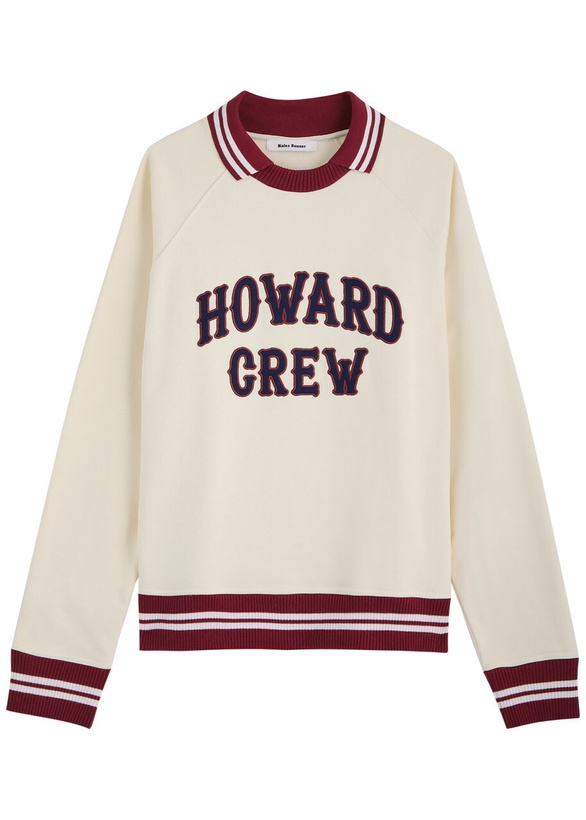 Photo: Wales Bonner Crew Embroidered Cotton Sweatshirt Ivory