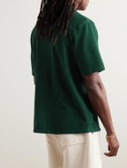 Les Tien - Camp-Collar Garment-Dyed Cotton-Piqué Shirt - Green