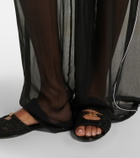 Dolce&Gabbana DG leather-trimmed lace slides