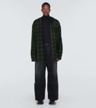 Balenciaga Oversized checked cotton-blend shirt