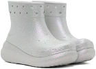Crocs White Crush Glitter Boots