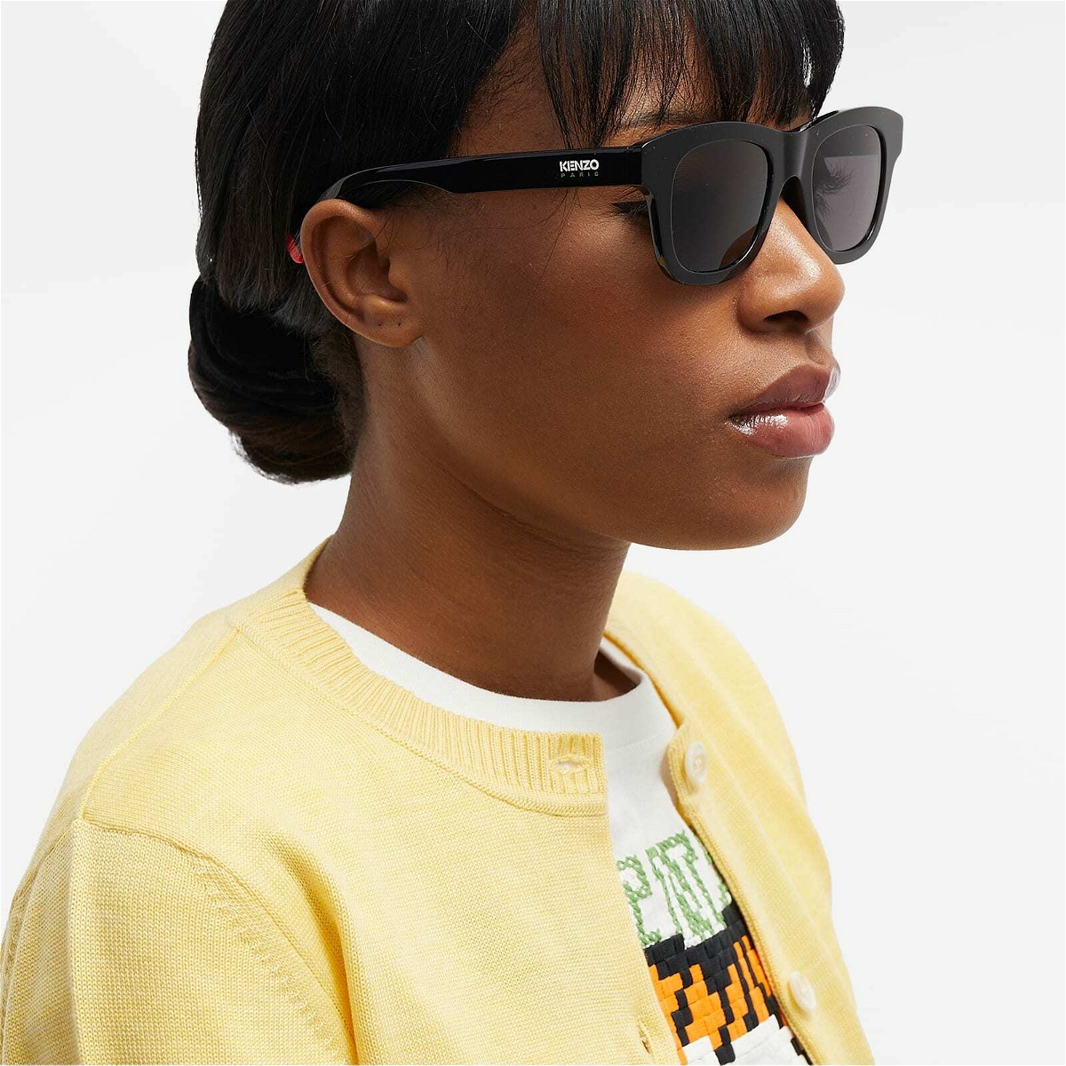Kenzo Eyewear Women's AKA Sunglasses in Shiny Black/Smoke Kenzo