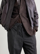 Officine Générale - Straight-Leg Virgin Wool, Silk and Linen-Blend Trousers - Gray