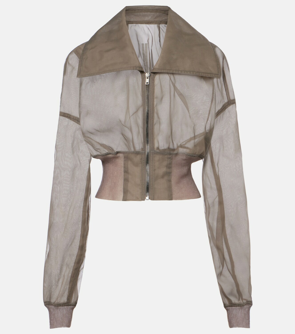 Rick Owens Dracucollar tulle and organza bomber jacket