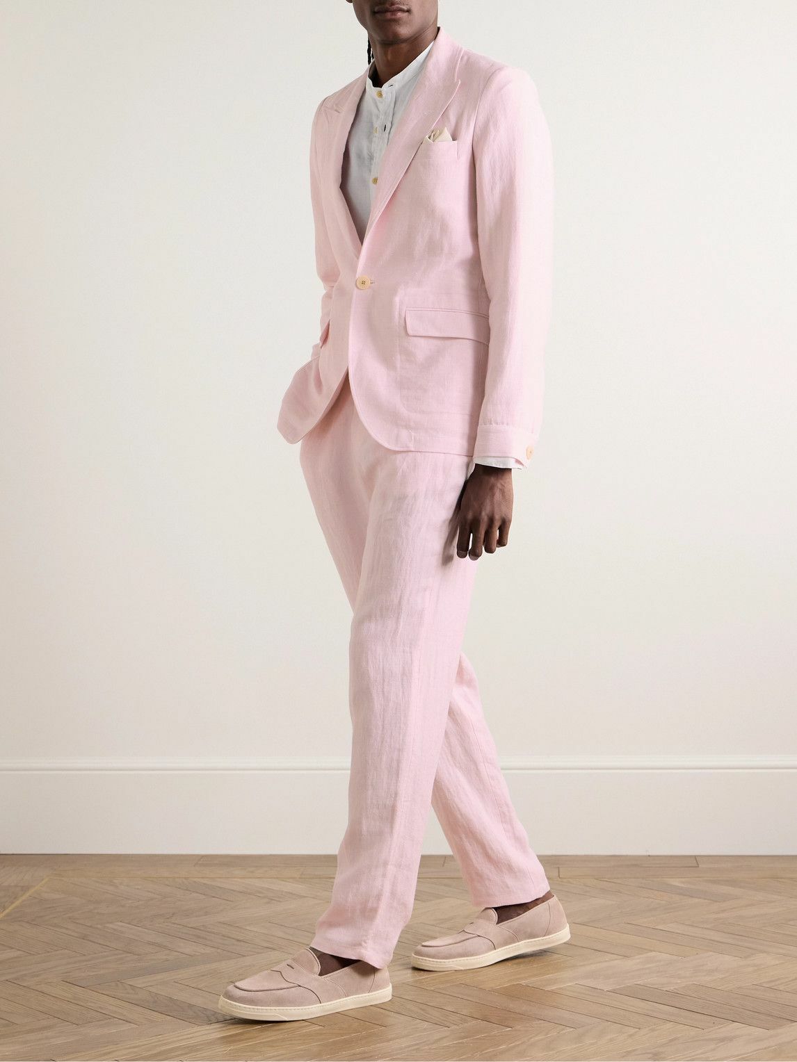 Oliver Spencer - Wyndhams Unstructured Linen Suit Jacket - Pink