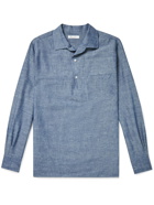 Loro Piana - Andre Linen and Cotton-Blend Half-Placket Shirt - Blue