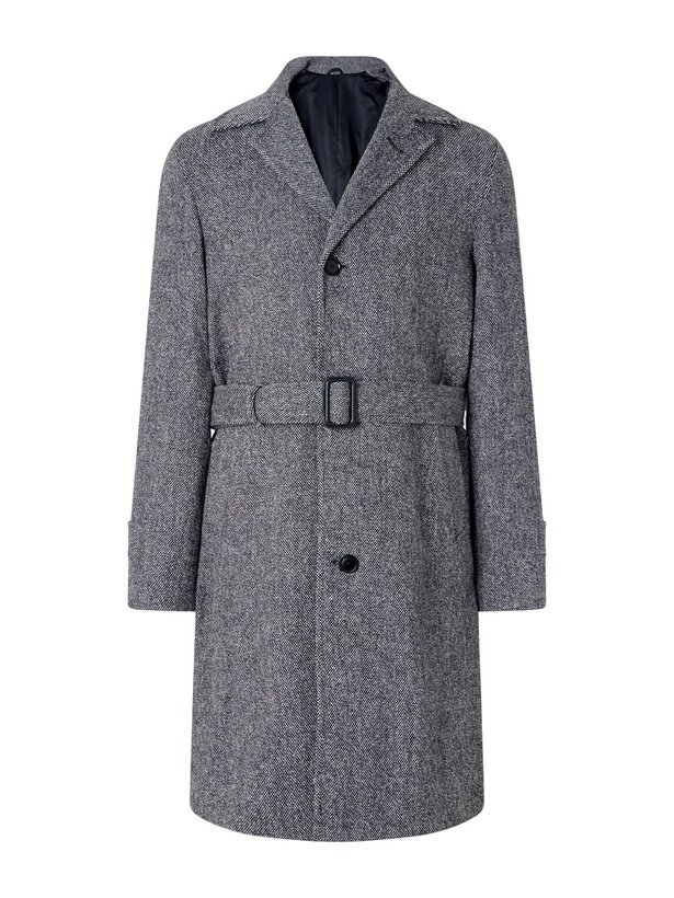 Photo: De Petrillo - Petrucci Belted Wool and Cashmere-Blend Tweed Coat - Gray