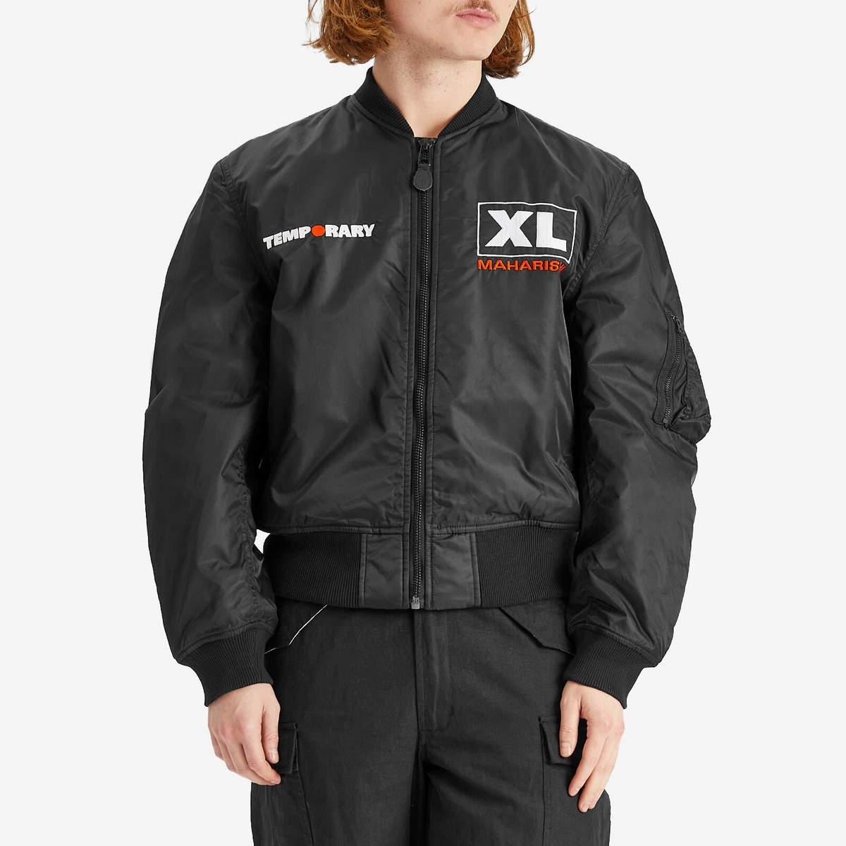 Maharishi Men's XL Temporary Celeste MA-1 Flight Jacket in Black