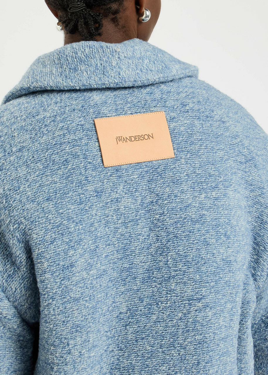 JW Anderson Melange Wool-blend Jacket Blue