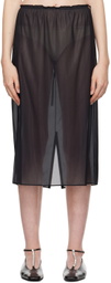 Carven Black Sheer Midi Skirt