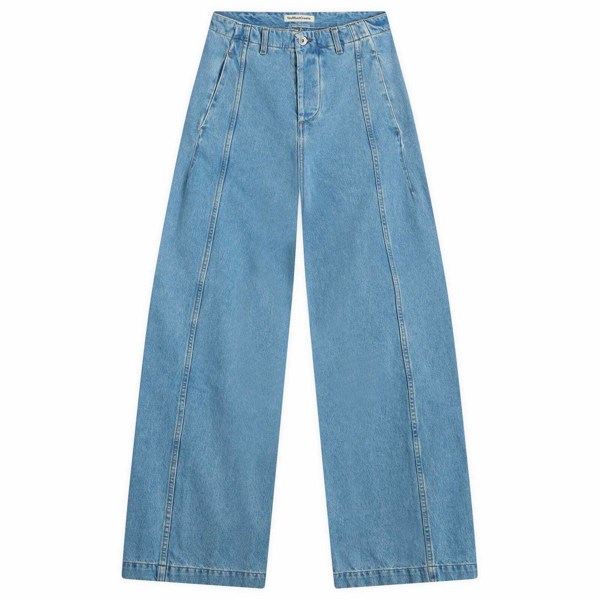YMC Women's Displaced Seam Jeans in Blue