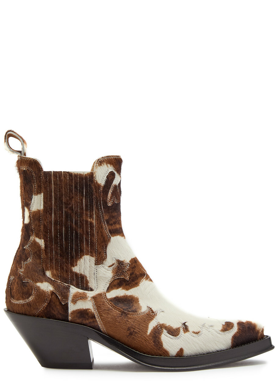 Gabriela Hearst Cassidy Cow-print Calf Hair Ankle Boots Multicoloured