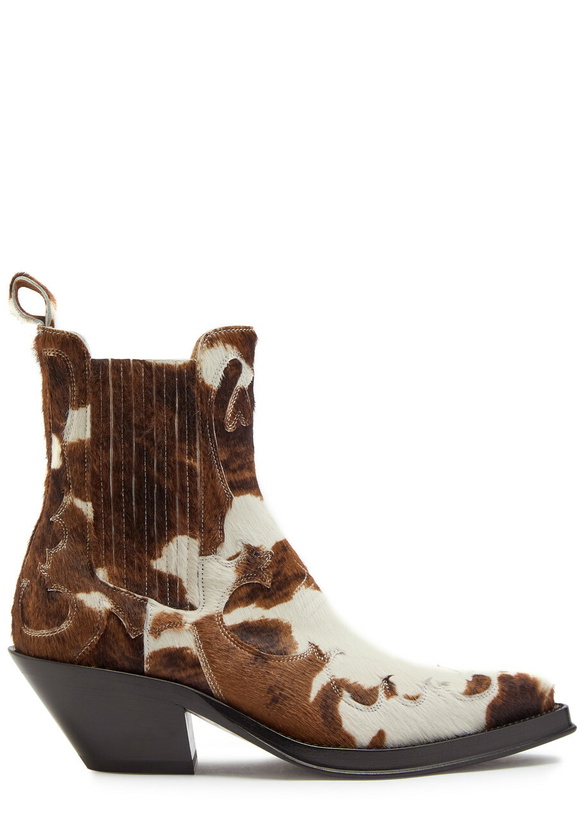Photo: Gabriela Hearst Cassidy Cow-print Calf Hair Ankle Boots Multicoloured