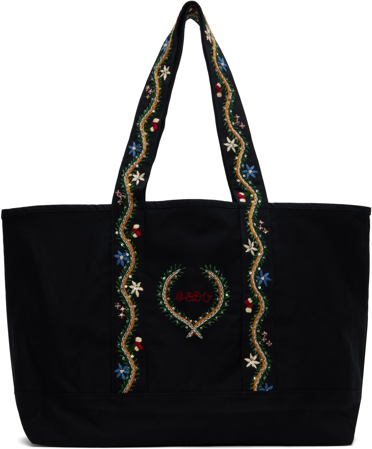 Bode Black Alpineflower Tote