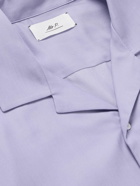 Mr P. - Camp-Collar Lyocell-Twill Shirt - Purple