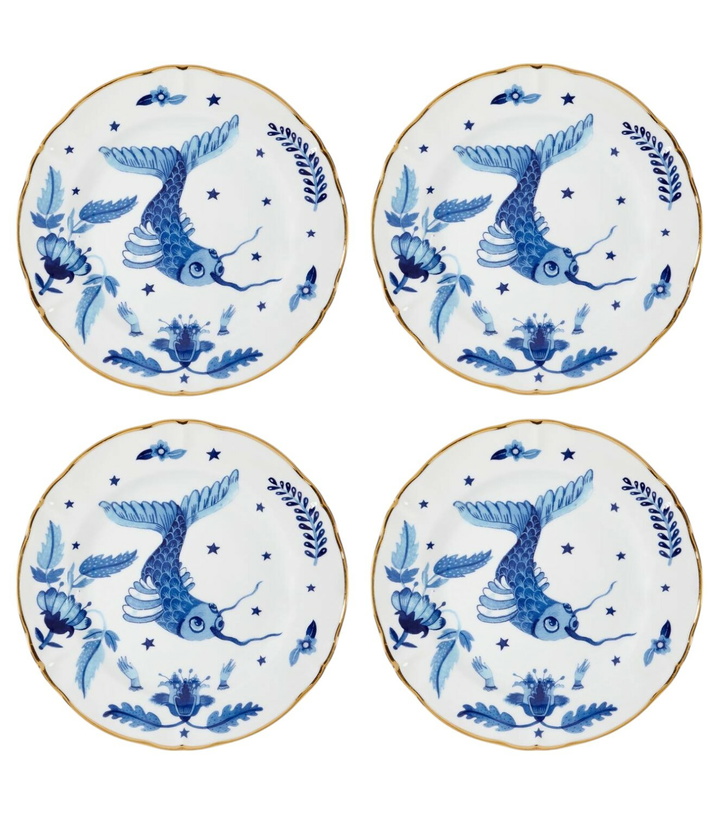 Photo: Bitossi Marino Blue Fish set of 4 dessert plates