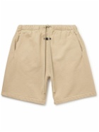 Fear of God - Wide-Leg Logo-Appliquéd Cotton-Jersey Drawstring Shorts - Brown