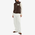 Sporty & Rich Women's Zipped Polar Fleece Vest in Chocolate