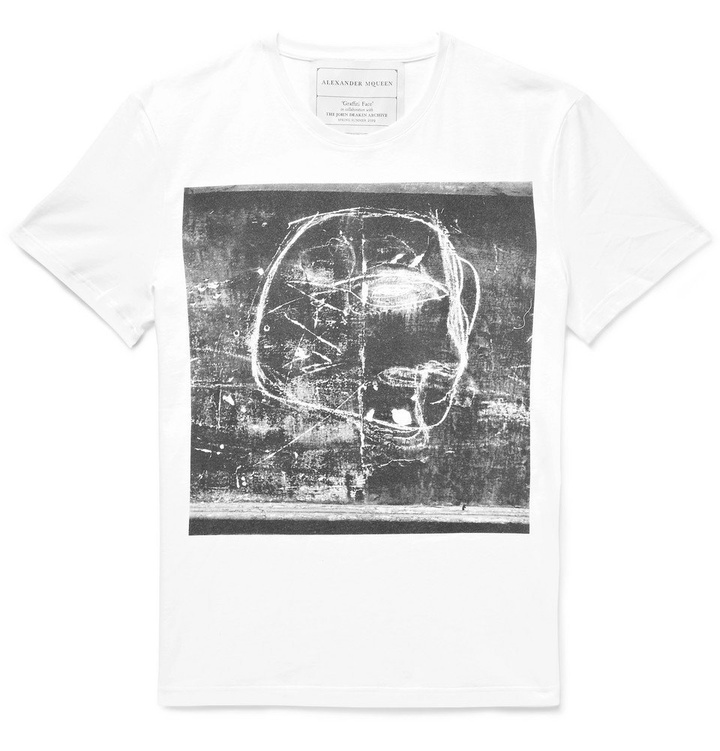 Photo: Alexander McQueen - Printed Cotton-Jersey T-Shirt - Men - White