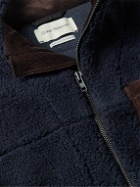 Oliver Spencer - Bembridge Corduroy-Trimmed Fleece Jacket - Blue
