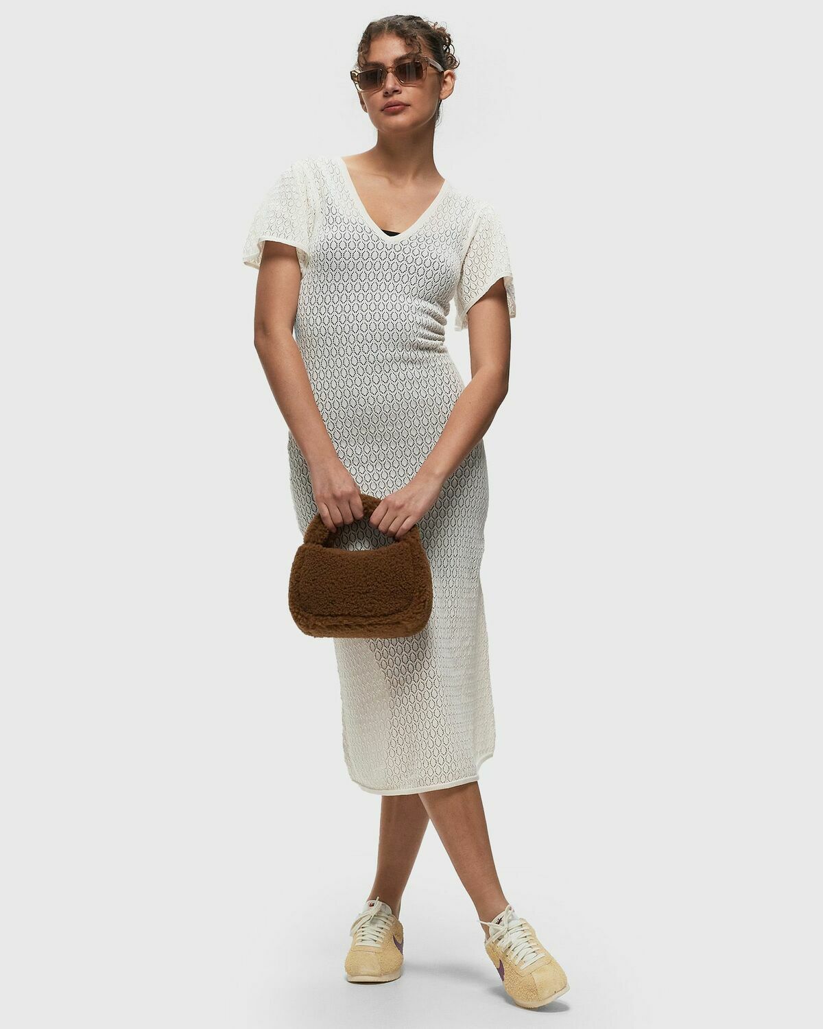 Designers, Remix Taliana Pointelle Maxi Beige Dresses