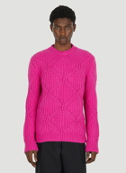 Geometric Motif Sweater in Pink