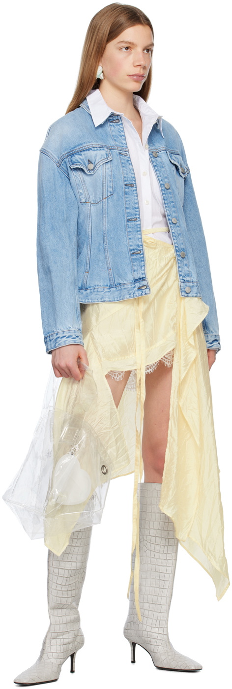 Acne Studios Yellow Draped Midi Skirt Acne Studios