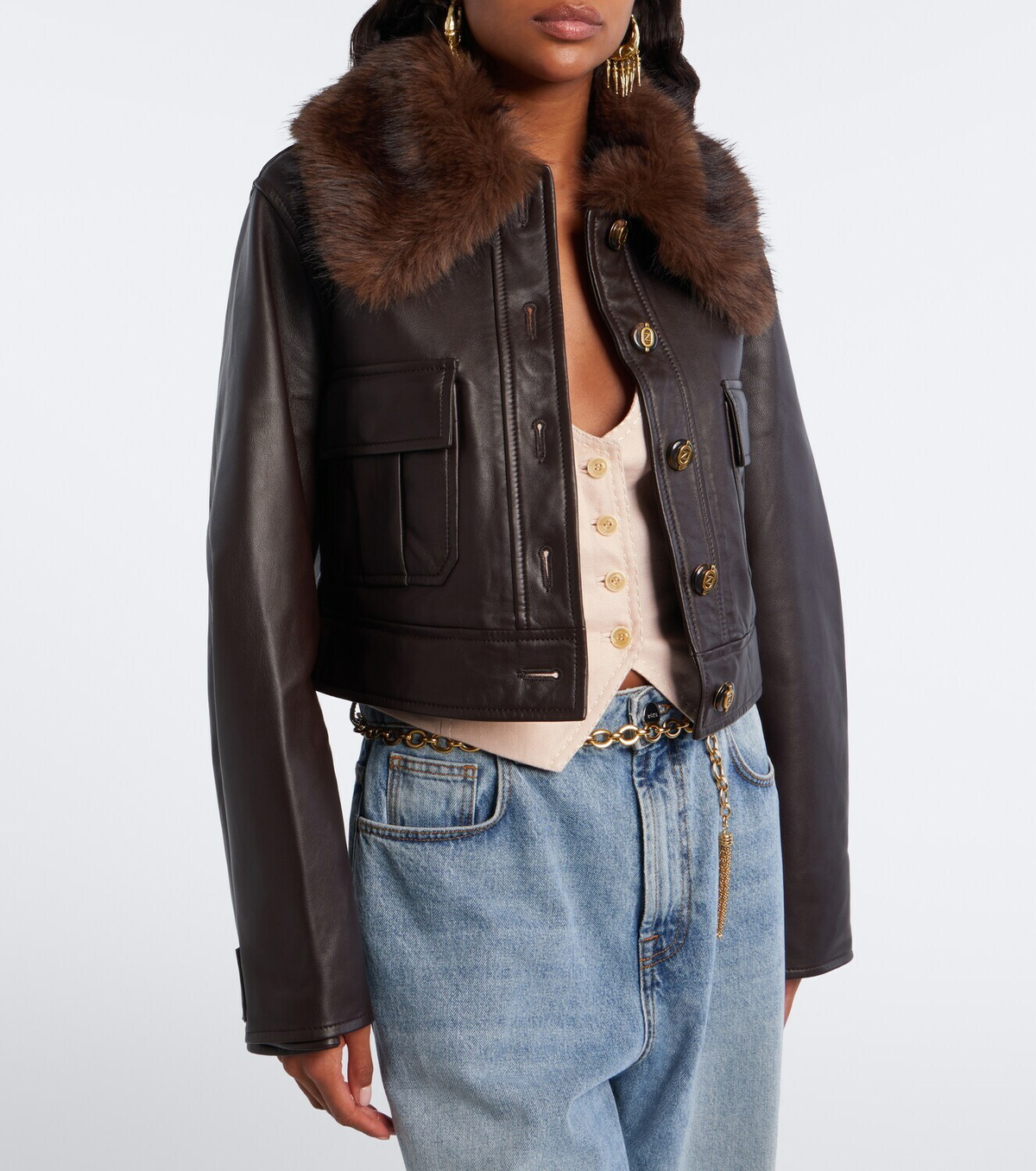 Zimmermann Valiant cropped leather jacket