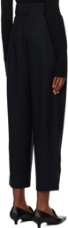 Totême Black Deep Pleat Trousers