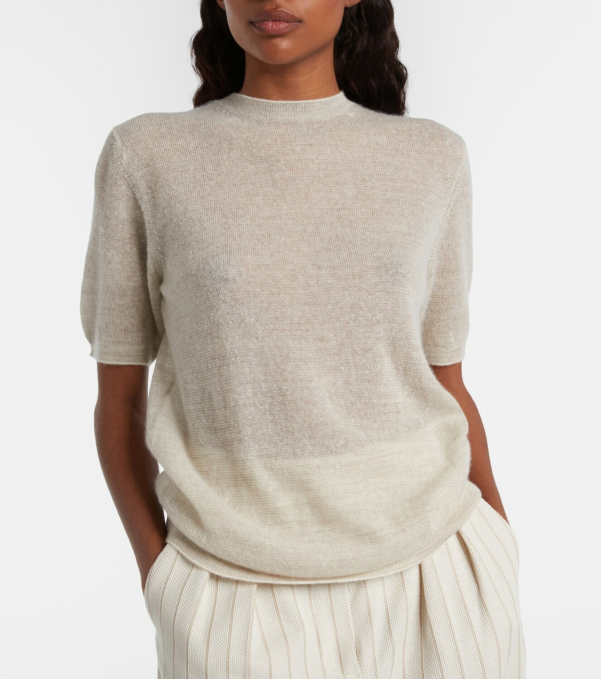Loro Piana Walnut cashmere, wool, and silk top