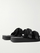 Suicoke - Moto-VS Webbing-Trimmed Suede Sandals - Black