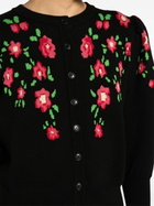 Molly Goddard Black Sonia Floral-Intarsia Cardigan