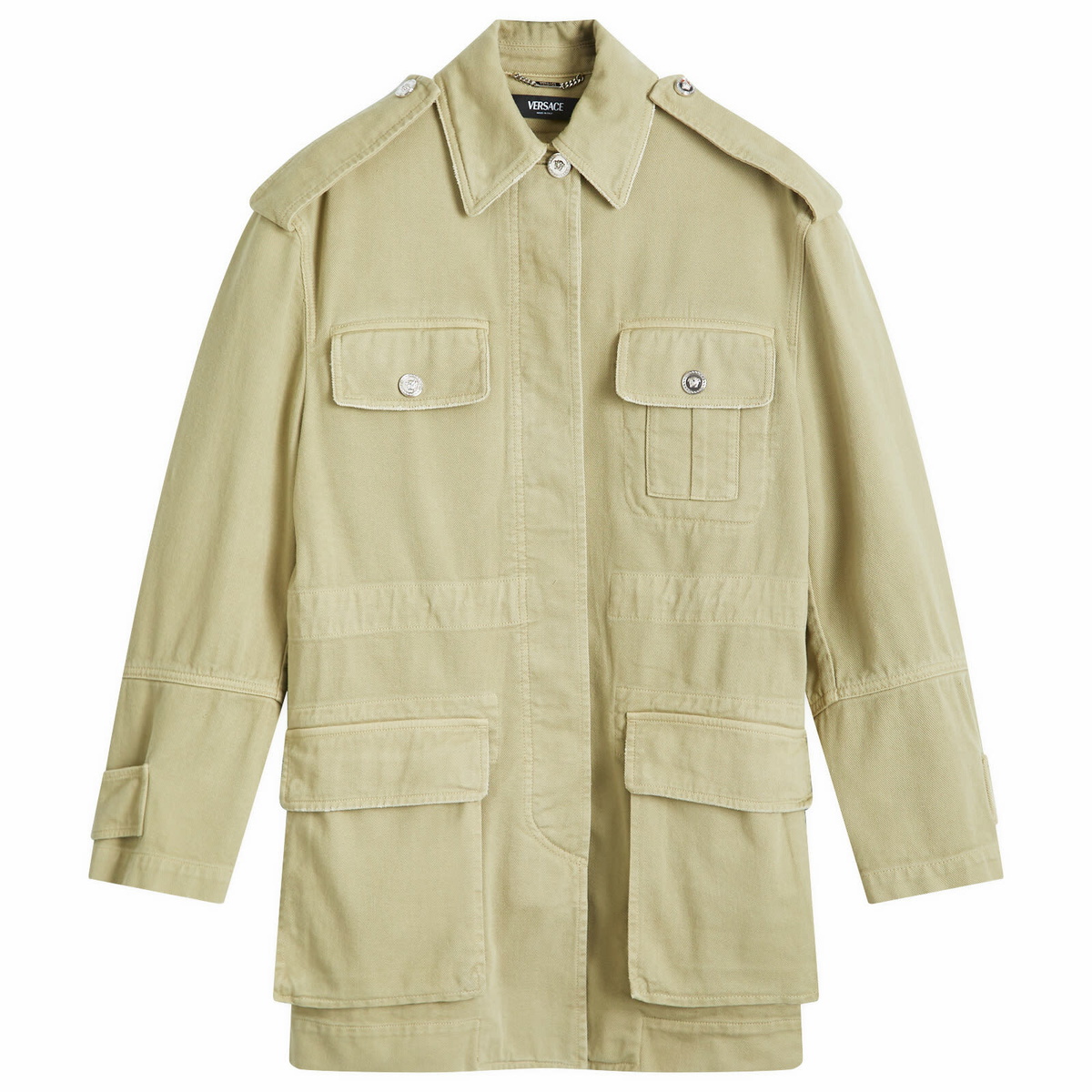Versace Women's Denim Jacket in Taupe