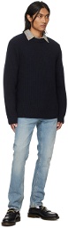 Nudie Jeans Navy August Sweater