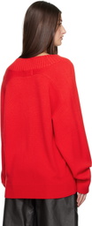 Loulou Studio Red Deep V Neck Sweater