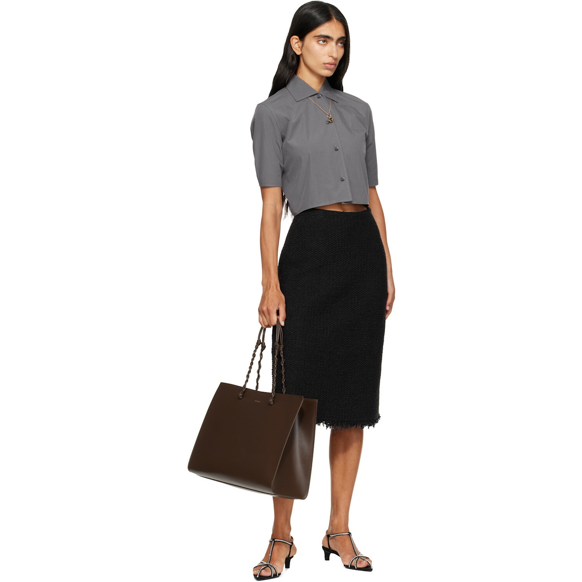 Jil Sander Brown Tangle Tote