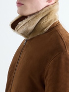Altea - Iggy Shearling-Trimmed Padded Suede Jacket - Brown