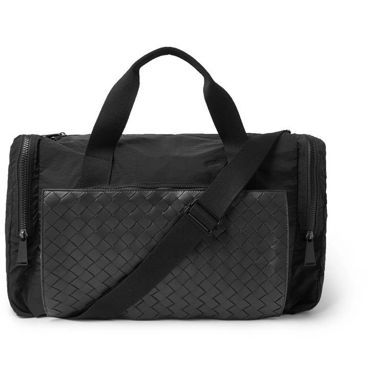 Photo: Bottega Veneta - Nylon and Intrecciato Leather Duffle Bag - Black