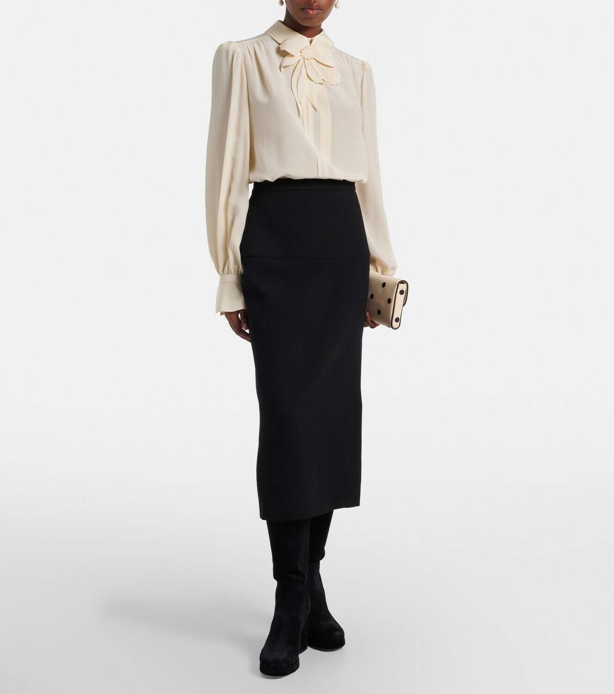 Valentino Garavani Fawcette VLogo suede knee-high boots