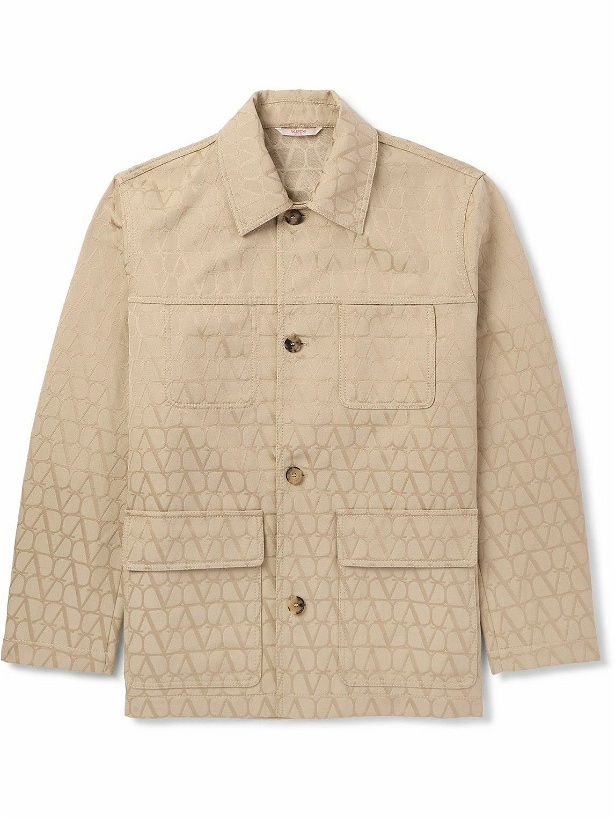 Photo: Valentino Garavani - Toile Iconograph Logo-Jacquard Cotton-Blend Jacket - Neutrals
