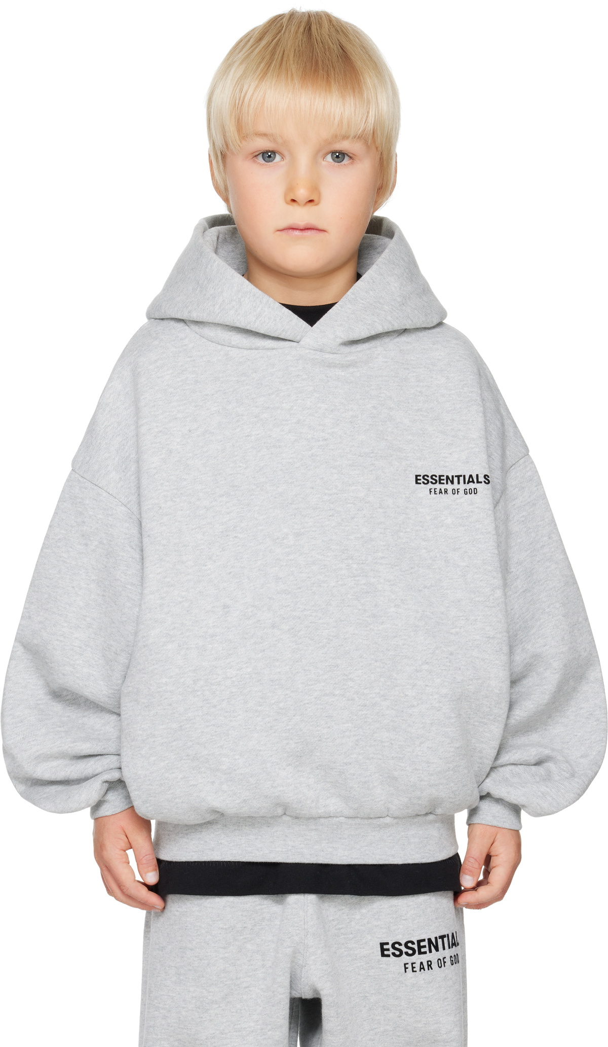 Fear of God ESSENTIALS Kids Gray Fleece Hoodie