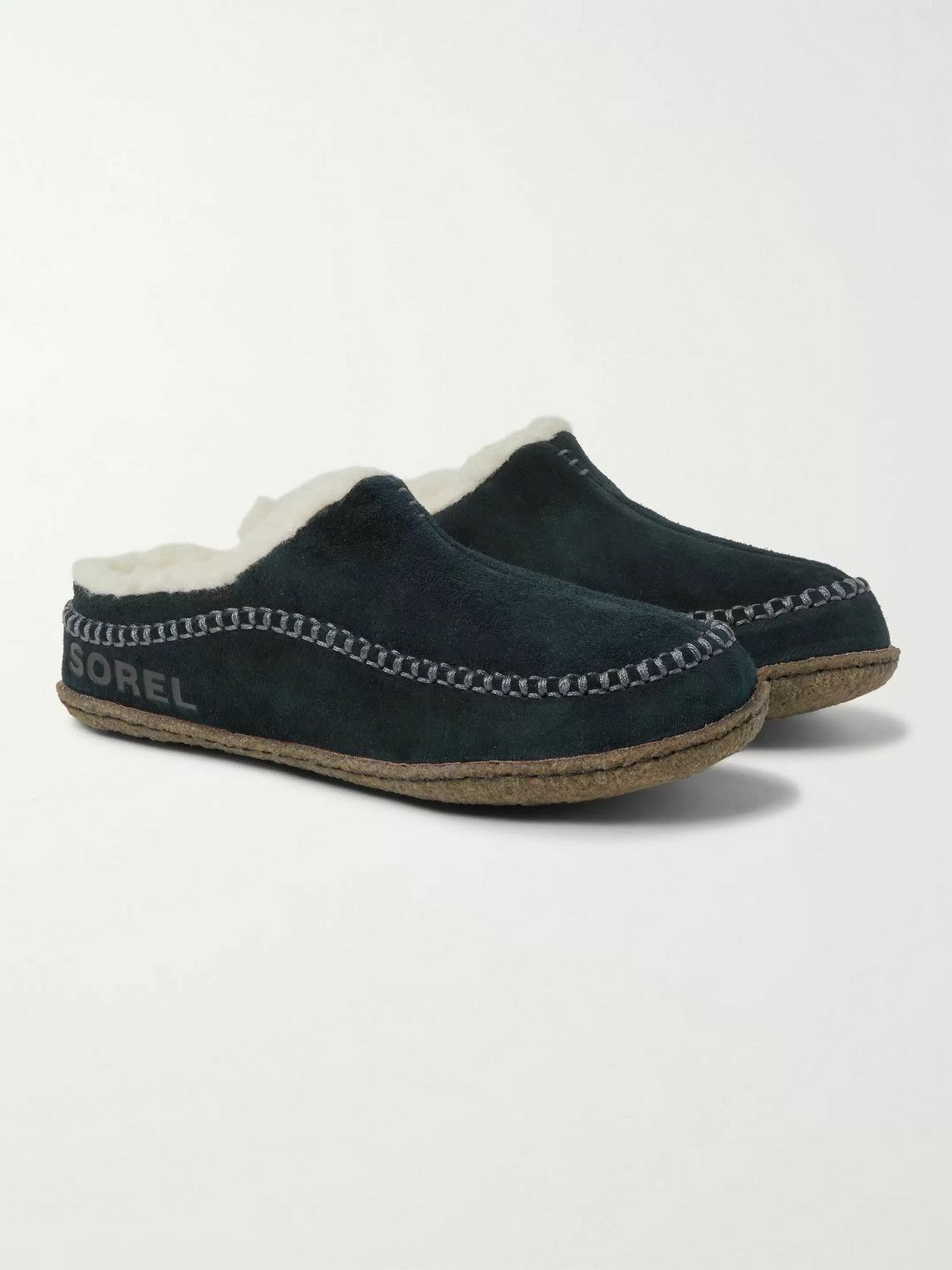 Sorel - Falcon Ridge II Fleece-Lined Suede Slippers - Black