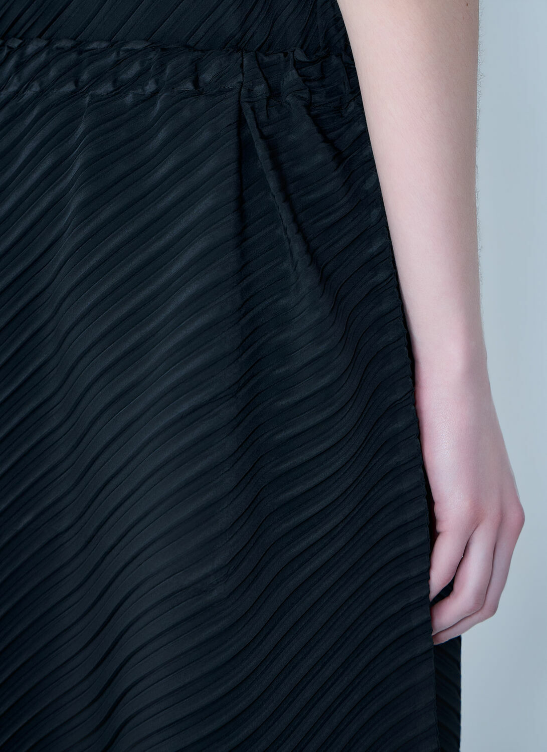 Issey Miyake Diagonal Textured Midi Skirt