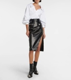 Alexander McQueen Leather midi skirt