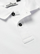 Stone Island - Logo-Appliquéd Stretch-Cotton Piqué Polo Shirt - White