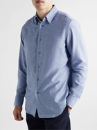 Brioni - Cotton and Cashmere-Blend Chambray Shirt - Blue