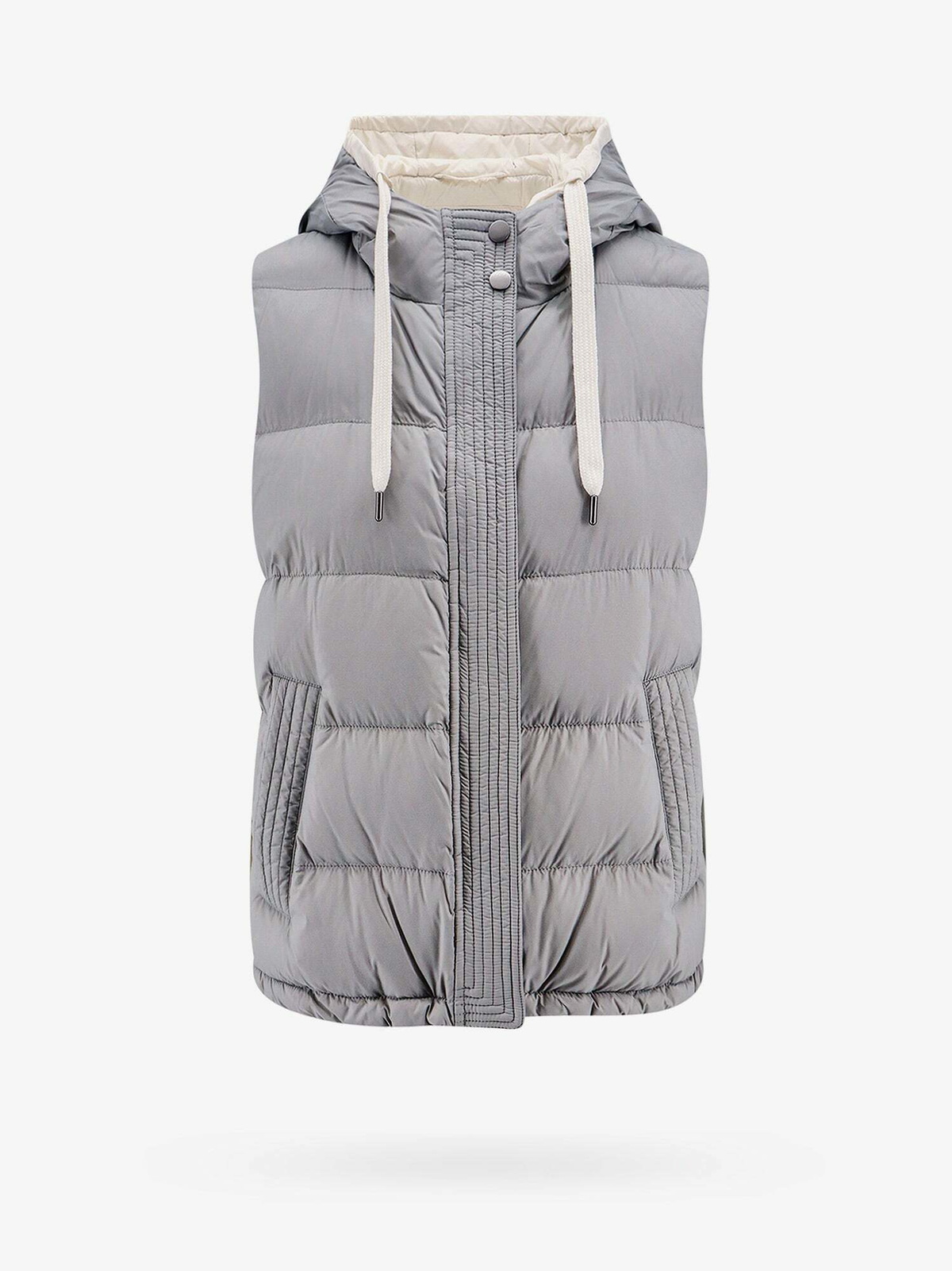 Haut Tricot Brunello Cucinelli - Cachemire Et Soie Gris, Taille XL, Avec Ceinture, Occasion Très Bon état