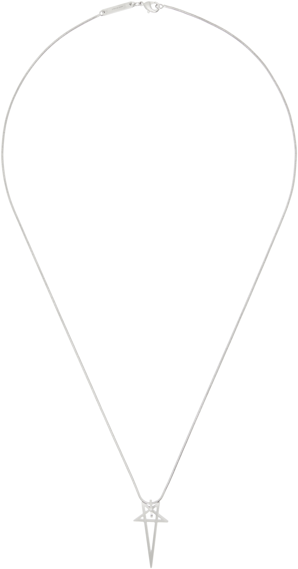 【関税込み】Rick Owens シルバー Hollywood Dogtag ネックレス Rick Owens Silver Hollywood Dog Tag Necklace Rick Owens